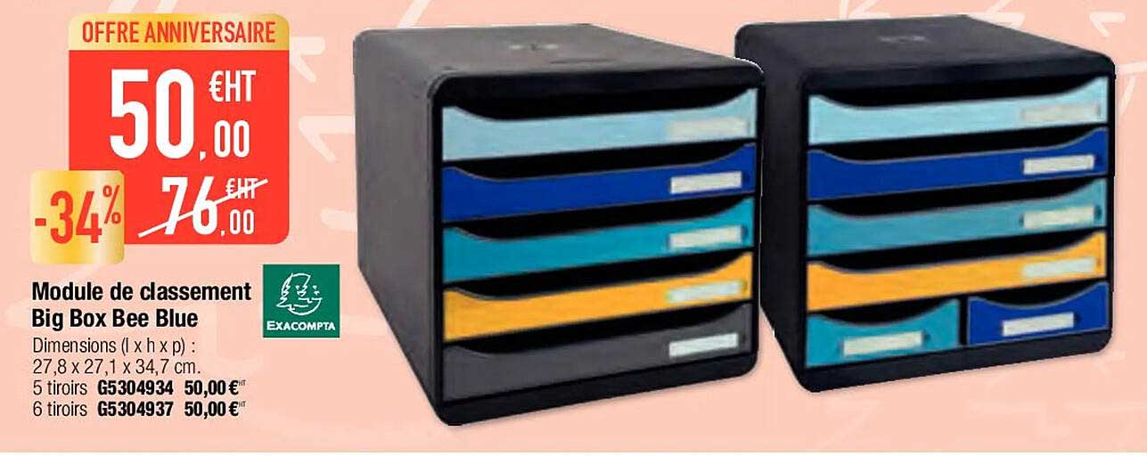 module de classement big box bee blue exacompta