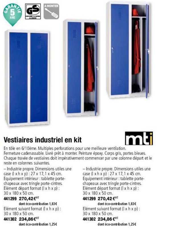 mti vestiaires industriel en kit