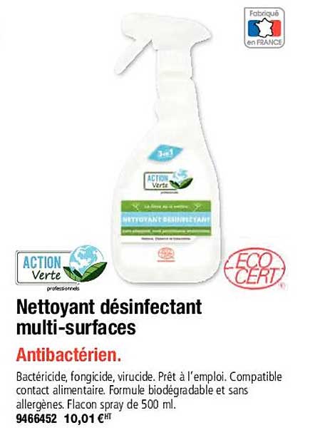 nettoyant désinfectant multi-surfaces action verte