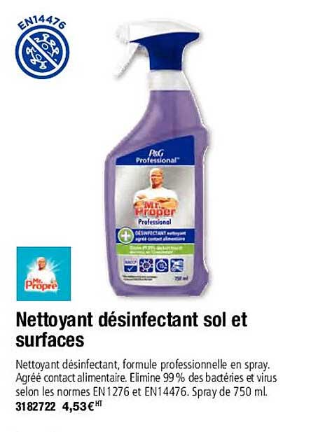 nettoyant désinfectant sol et surfaces mr. propre