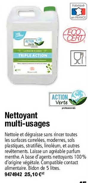 nettoyant multi-usages action verte