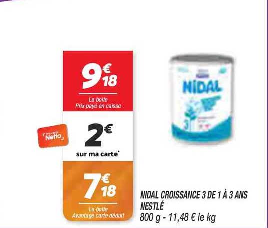 nidal croissance 3 de 1 à 3 ans nestlé