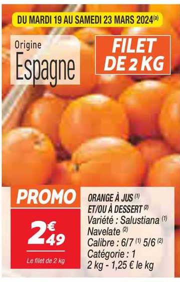 orange à jus et/ou à dessert salustiana