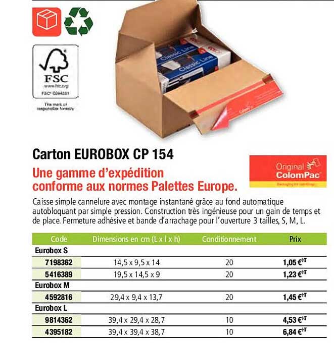 original colompac carton eurobox cp 154