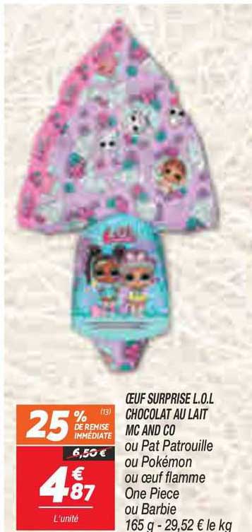 œuf surprise l.o.l. chocolat au lait mc and co