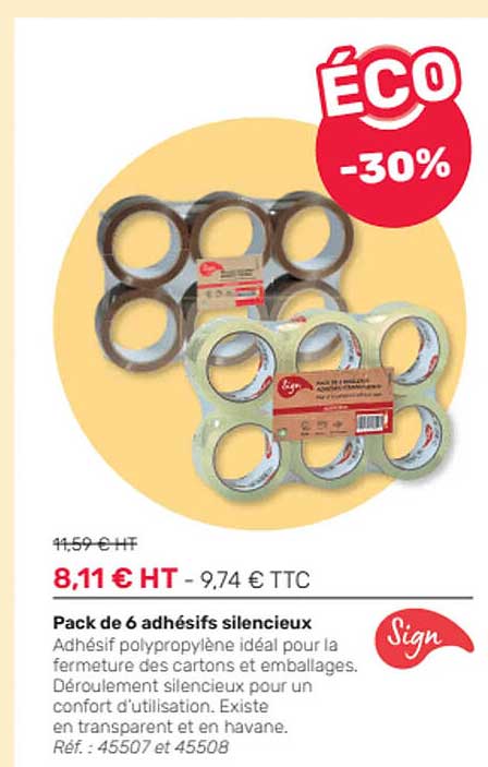 pack de 6 adhésifs silencieux sign
