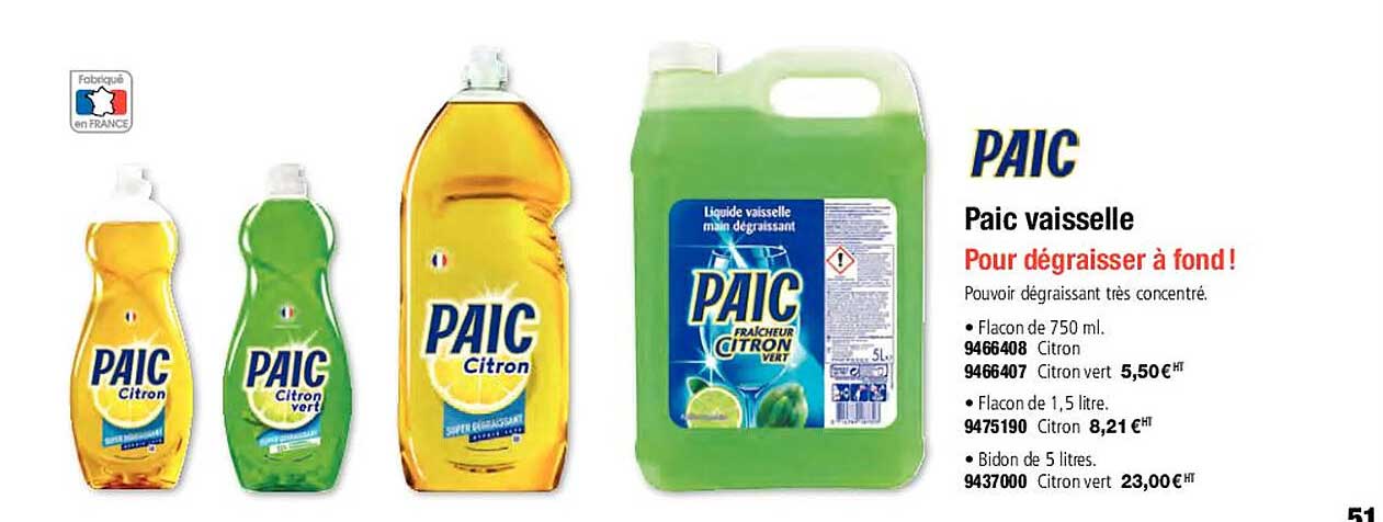 paic vaisselle pour dégraisser à fond!