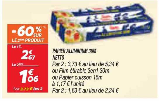 papier aluminium 30m netto