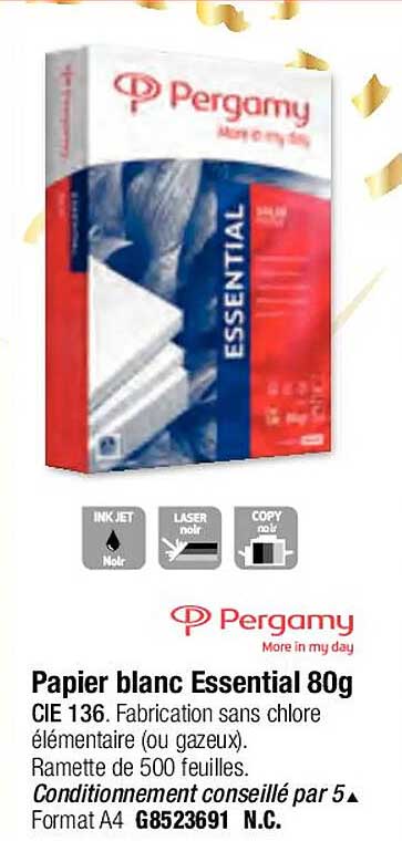 papier blanc essential 80g pergamy