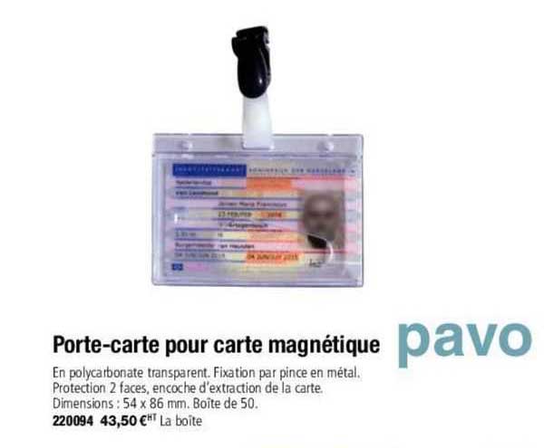 pavo porte-carte pour carte mangétique