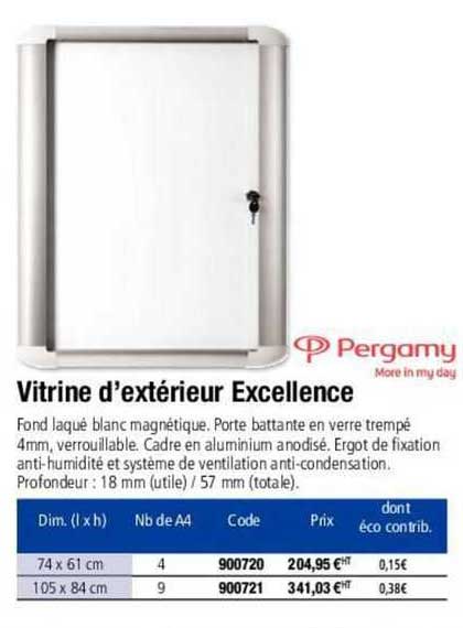 pergamy vitrine d'extérieur excellence