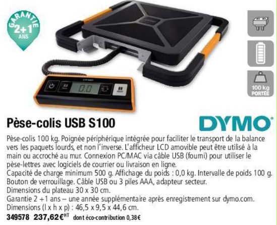 pèse-colis usb s100 dymo