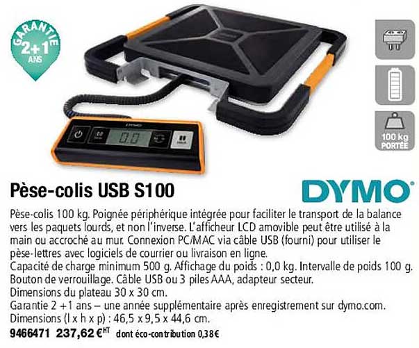 pèse-colis usb s100 dymo