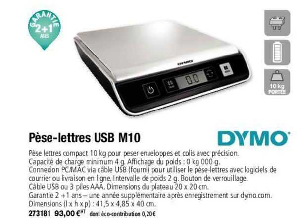 Pèse-lettres Usb M10 Dymo