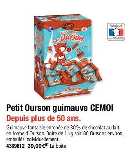 petit ourson guimauve cemoi depuis plus de 50 ans