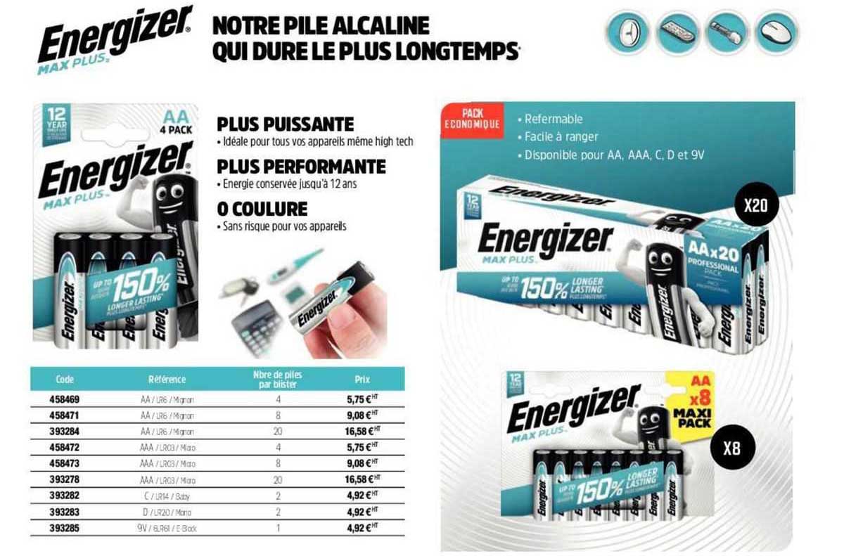 pile alcaline energizer max plus
