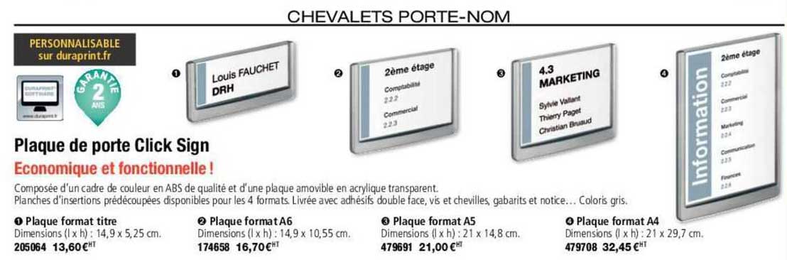 plaque de porte click sign