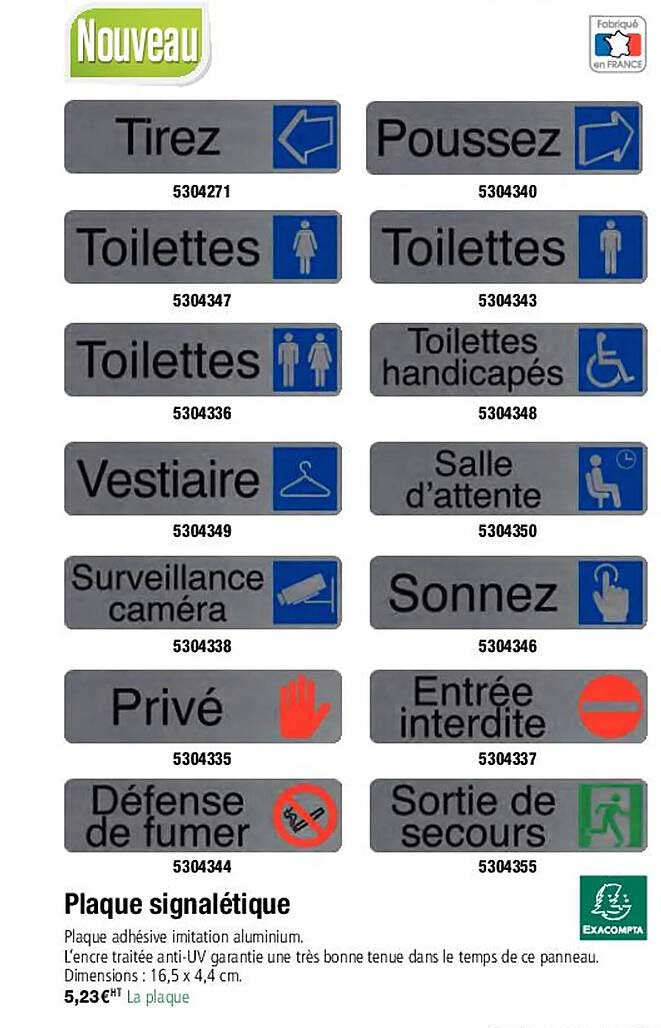 Plaque Signalétique