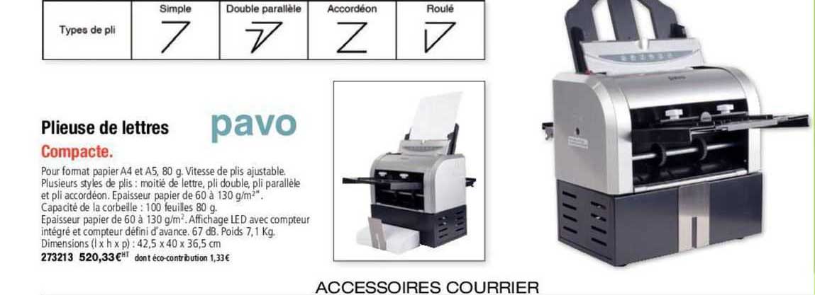 plieuse de lettres pavo