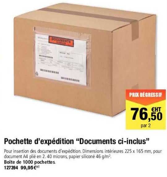 pochette d'expédition "documents ci-inclus"