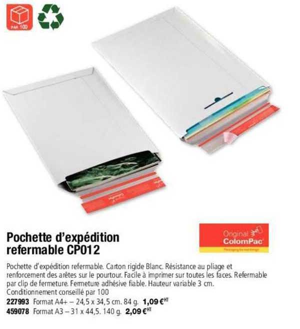 pochette d'expédition refermable cp012