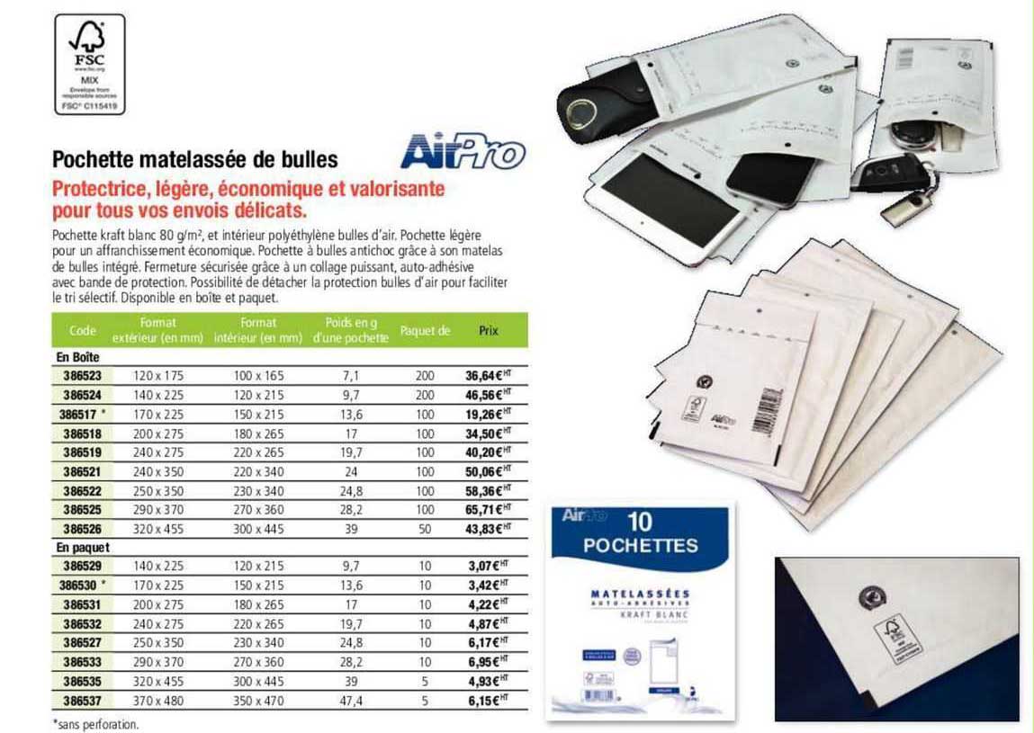 pochette matelassée de bulles airpro