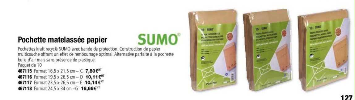 pochette matelassée papier sumo