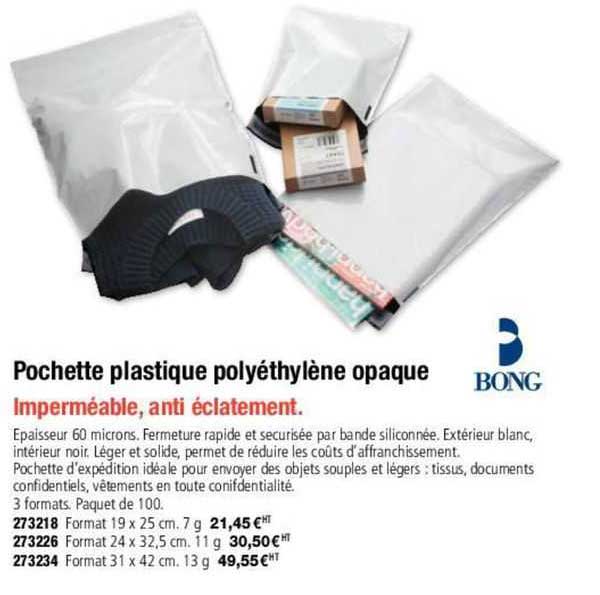 pochette plastique polyéthylène opaque bong