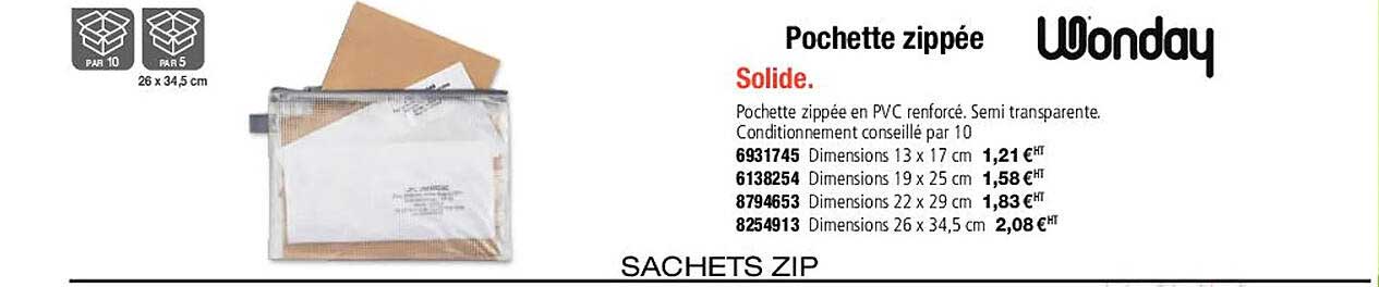 pochette zippée wonday