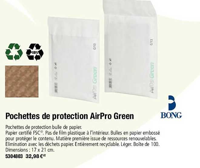 pochettes de protection airpro green bong