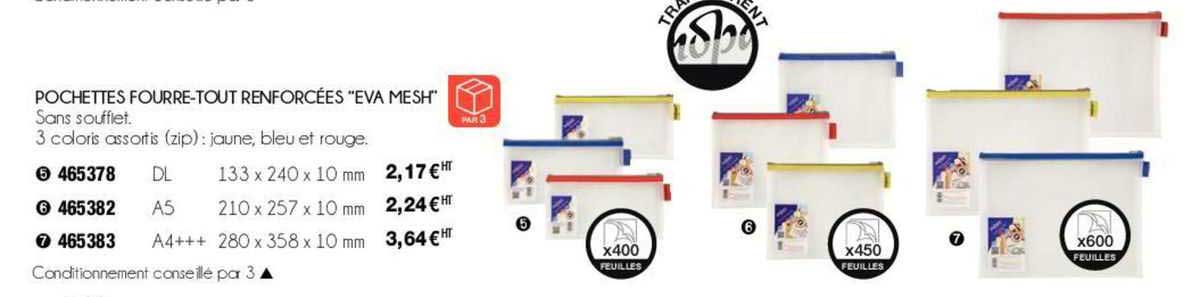 Pochettes Fourre-tout Renforcées "eva Mesh"
