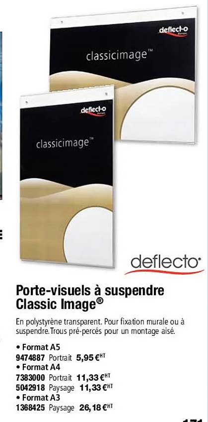 porte-visuels à suspendre classic image deflecto