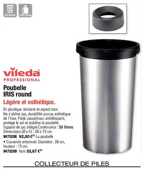 poubelle iris round vileda provessional