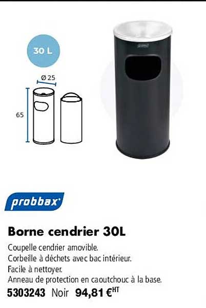 Probbax Borne Cendrier 30l