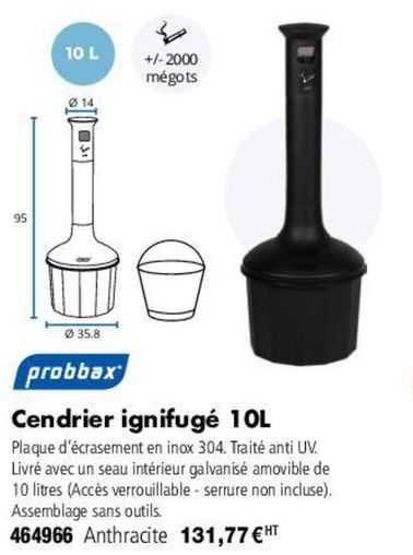 probbax cendrier ignifugé