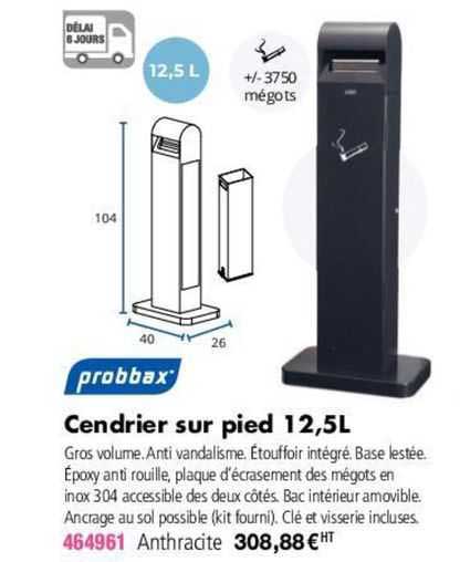 probbax cendrier sur pied