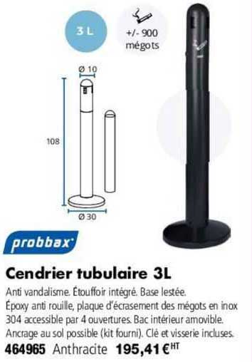 Probbax Cendrier Tubulaire