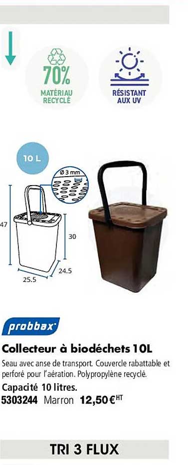 probbax collecteur à biodéchets 10 l