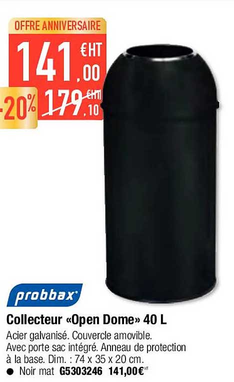probbax collecteur „open dome“ 40 l