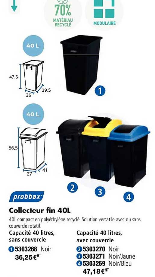 probbax collecteur fin 40 l