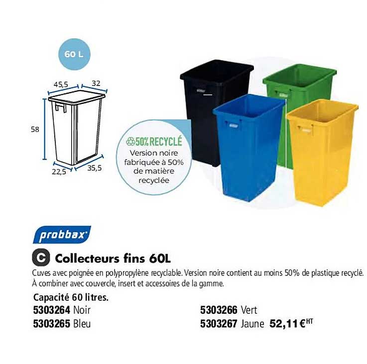 probbax collecteurs fins 60l