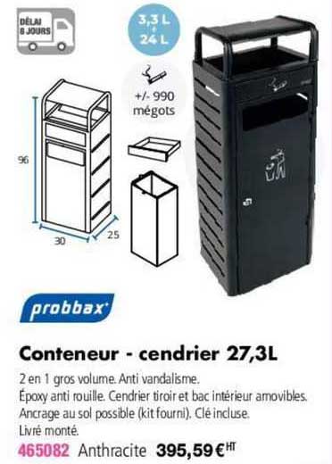 probbax conteneur - cendrier