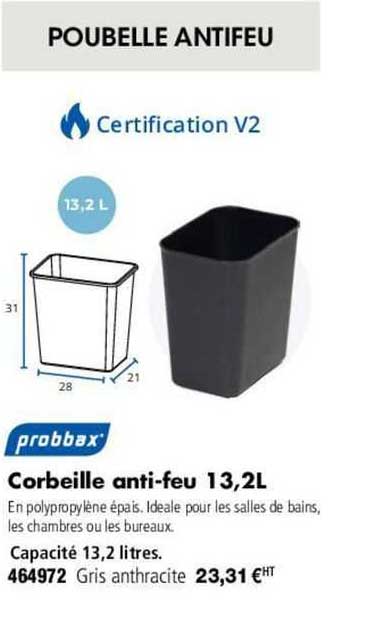 probbax corbeille anti-feu