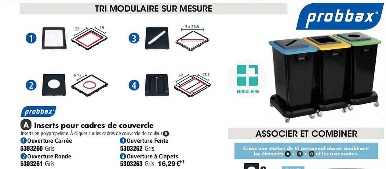 probbax inserts pour cadres de couvercle
