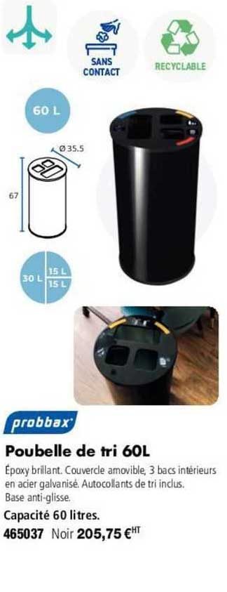 probbax poubelle de tri 60l