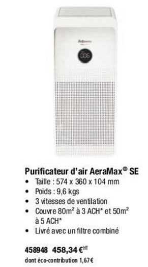 purificateur d'air aeramax se