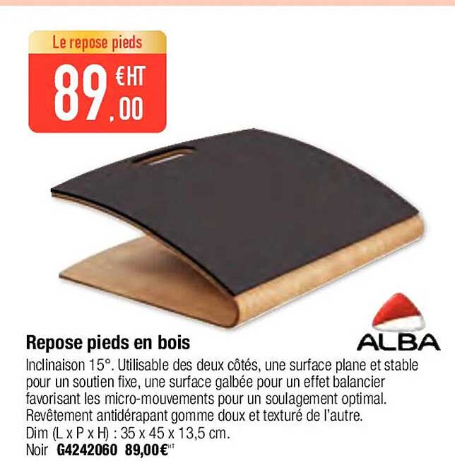 repose pieds en bois alba