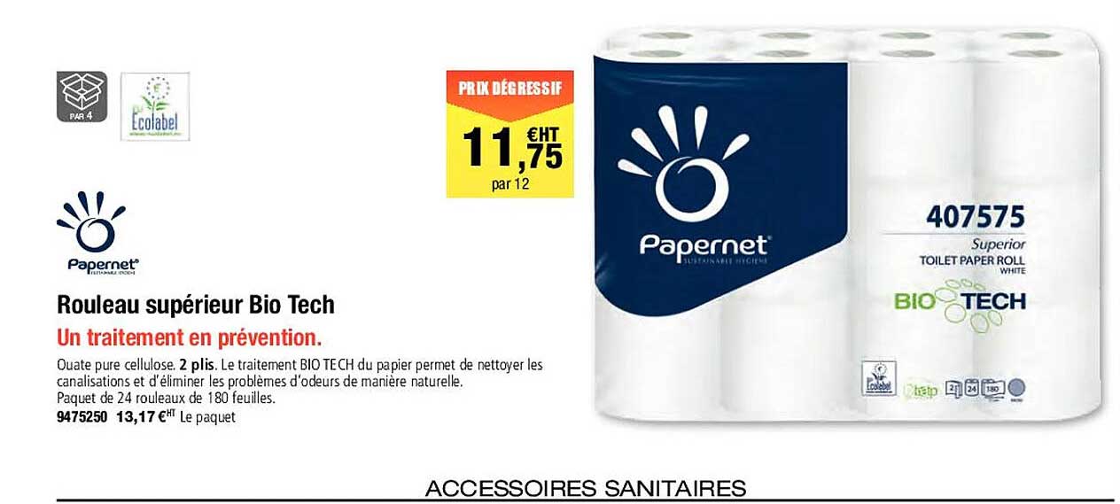 rouleau supérieur bio tech papernet