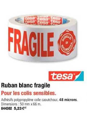 ruban blanc fragile tesa