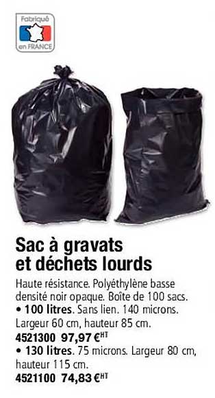 sac à gravats et déchets lourds